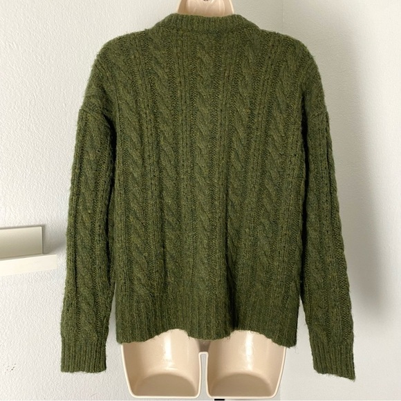 Madewell New Wool Pointelle Chunky Cable Knit Fisherman Cardigan - Picture 9 of 14